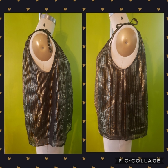 Madewell Silk and Metallic Tie Strap Cami Top - Picture 4 of 6